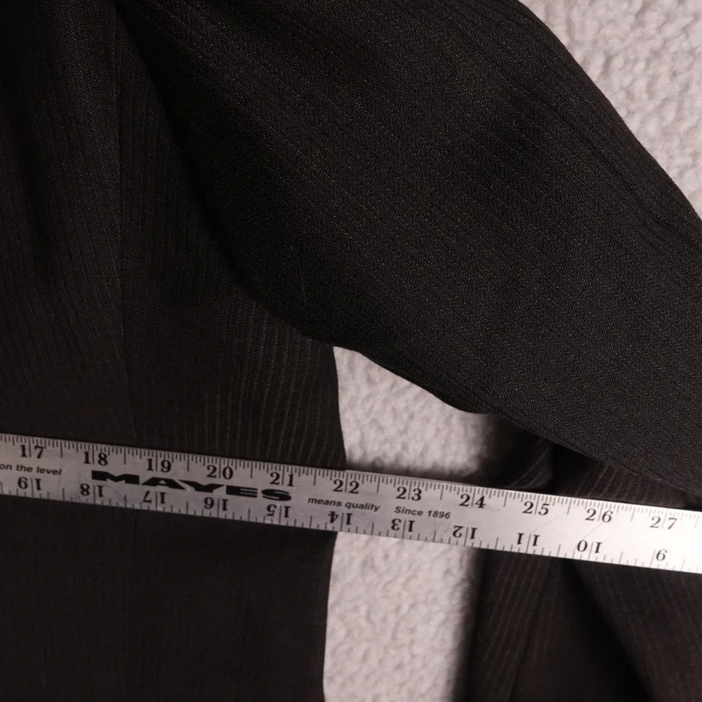 Monsieur by Givenchy Mens 44 Long Worsted Wool Pinstripe Blazer Jacket Black